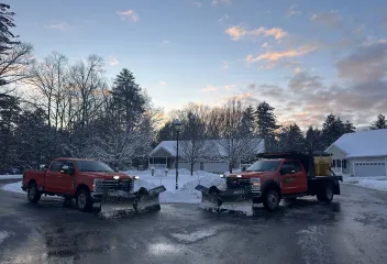 Trucks out in the snow